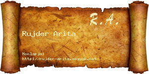 Rujder Arita névjegykártya
